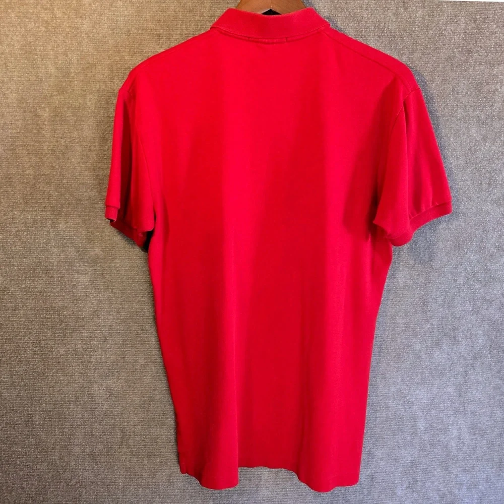Polo Ralph Lauren Mens Small Red Short Sleeve‎ Pique Cotton Polo Shirt Classic